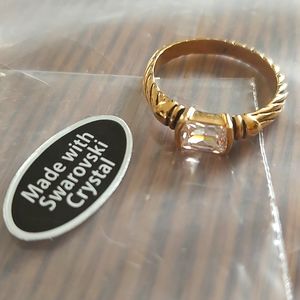 Clear Swarovski Crystal Ring Sz 9.5-10